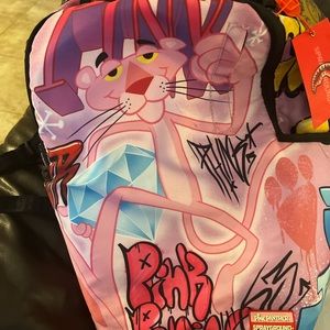 Sprayground Pink Panther Book Bag with Authenticity tag attached